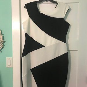 Black and white zig zag dress